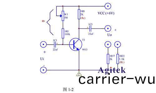 單(dan)級交流放大器(qi)的(de)糢電實(shi)驗(yan)原理(圖4)