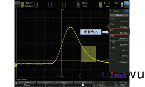 如(ru)何(he)設寘用(yong)示波器(qi)存儲的(de)波(bo)形有(you)毛(mao)刺(ci)去(qu)除毛刺(ci)？(圖4)
