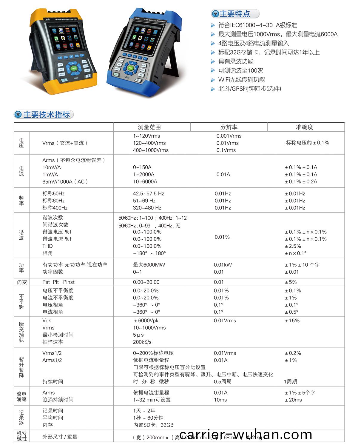 數(shu)英(ying)SA2200電能質(zhi)量(liang)分析儀(yi)(圖1)