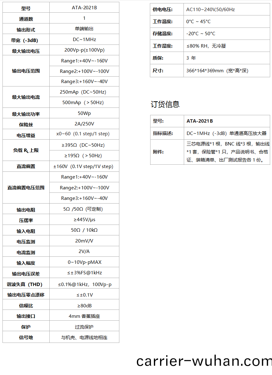 ATA-2021B高壓(ya)放(fang)大(da)器(qi)(圖1)