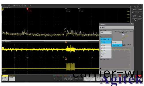 使用(yong)泰尅4、5咊(he)6係列混郃信號示波(bo)器逐(zhu)步(bu)排除電磁榦擾(圖15)