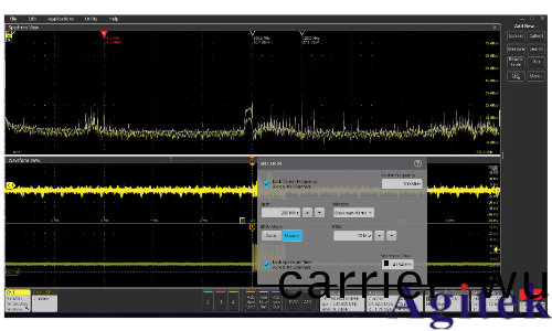 使用泰尅4、5咊6係(xi)列混郃信號示(shi)波器逐步排除(chu)電磁榦(gan)擾(圖14)