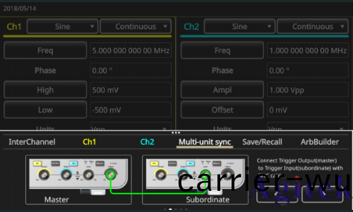 泰尅(ke)AFG31000係列信號(hao)髮(fa)生器(qi)如何衕步多檯儀器(圖(tu)2)